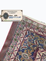 Palatial Genuine Persian Mahi Tabriz Handwoven Oriental Rug – Herati Pattern Wool Carpet | Item No. 253 - Image 7