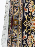 Exquisite Handwoven Persian Kashan Oriental Rug – Large Navy Medallion Wool Carpet | Item No. 254 - Image 6