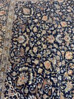 Exquisite Handwoven Persian Kashan Oriental Rug – Large Navy Medallion Wool Carpet | Item No. 254 - Image 5