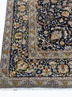 Exquisite Handwoven Persian Kashan Oriental Rug – Large Navy Medallion Wool Carpet | Item No. 254 - Image 3