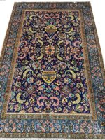Fine Hand-Knotted Persian Vase & Botanical Wool & Silk Rug – Item No. 271 - Image 2