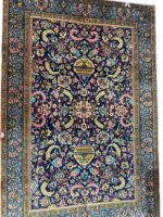 Fine Hand-Knotted Persian Vase & Botanical Wool & Silk Rug – Item No. 271 - Image 3