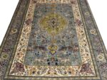 Vintage Fine Persian Tabriz Pictorial Hunting Scene Hand-Knotted Carpet – Item No. 300 - Image 6