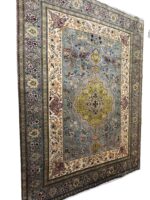 Vintage Fine Persian Tabriz Pictorial Hunting Scene Hand-Knotted Carpet – Item No. 300 - Image 2