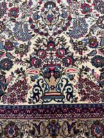 Authentic Hand-Knotted Fine Kashan Persian Rug – Vase & Floral Medallion Design (Item 303) - Image 4
