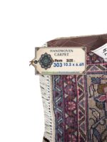 Authentic Hand-Knotted Fine Kashan Persian Rug – Vase & Floral Medallion Design (Item 303) - Image 9
