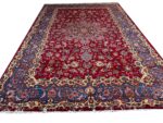 Authentic Hand-Knotted Persian Isfahan Fine Oriental Rug – Crimson Floral Medallion Masterpiece (Item 305)