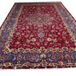 Authentic Hand-Knotted Persian Isfahan Fine Oriental Rug – Crimson Floral Medallion Masterpiece (Item 305)