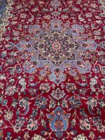Authentic Hand-Knotted Persian Isfahan Fine Oriental Rug – Crimson Floral Medallion Masterpiece (Item 305) - Image 5