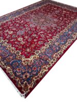 Authentic Hand-Knotted Persian Isfahan Fine Oriental Rug – Crimson Floral Medallion Masterpiece (Item 305) - Image 3