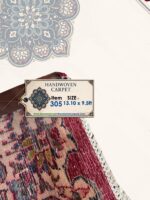 Authentic Hand-Knotted Persian Isfahan Fine Oriental Rug – Crimson Floral Medallion Masterpiece (Item 305) - Image 7
